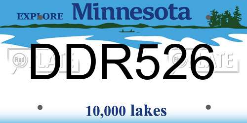 DDR526 Minnesota License Plate