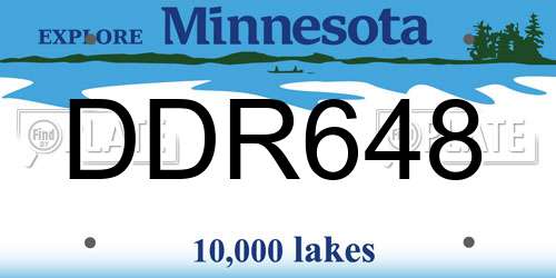 DDR648 Minnesota License Plate