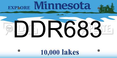 DDR683 Minnesota License Plate