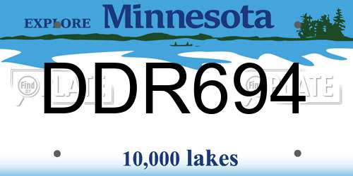 DDR694 Minnesota License Plate