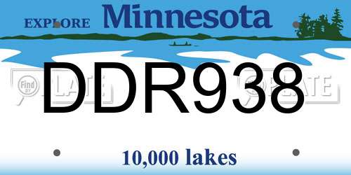 DDR938 Minnesota License Plate