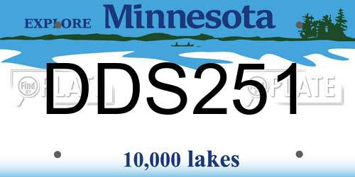 DDS251 Minnesota License Plate