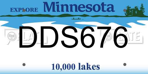DDS676 Minnesota License Plate