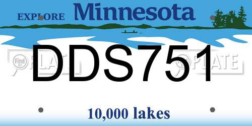 DDS751 Minnesota License Plate