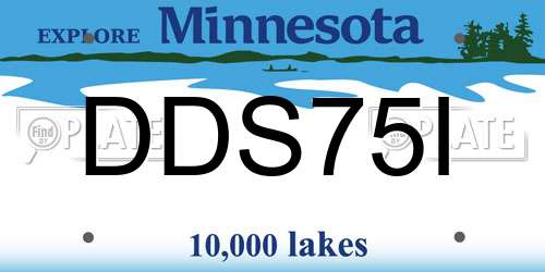 DDS75I Minnesota License Plate