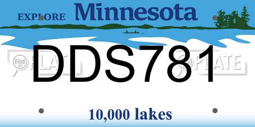 DDS781 Minnesota License Plate