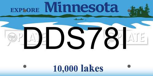 DDS78I Minnesota License Plate