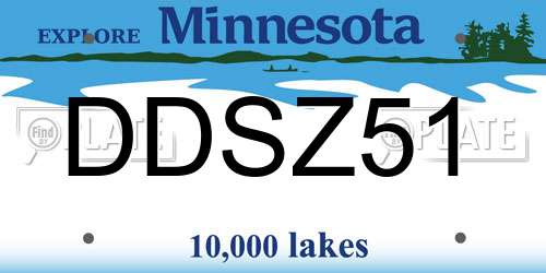 DDSZ51 Minnesota License Plate