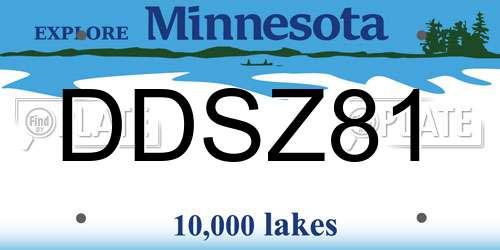 DDSZ81 Minnesota License Plate