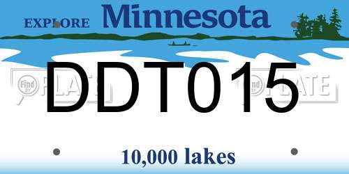 DDT015 Minnesota License Plate