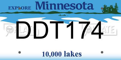 DDT174 Minnesota License Plate