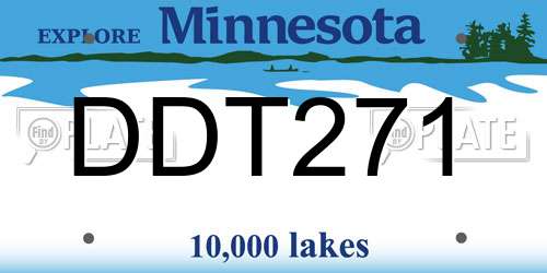 DDT271 Minnesota License Plate