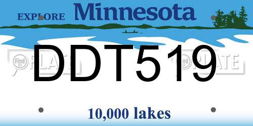 DDT519 Minnesota License Plate