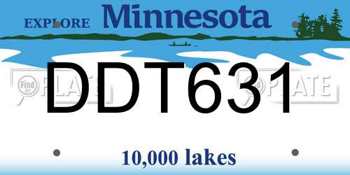 DDT631 Minnesota License Plate