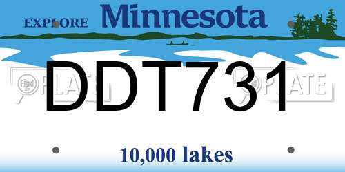 DDT731 Minnesota License Plate