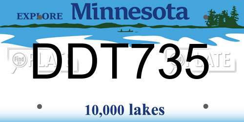 DDT735 Minnesota License Plate