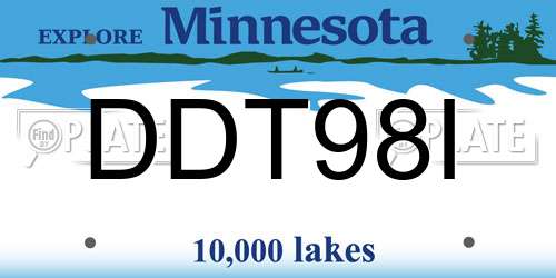 DDT98I Minnesota License Plate