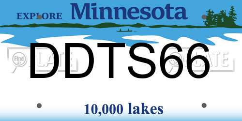 DDTS66 Minnesota License Plate