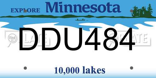 DDU484 Minnesota License Plate