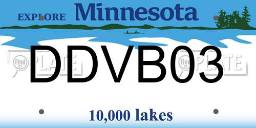 DDVB03 Minnesota License Plate