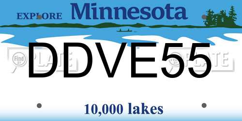 DDVE55 Minnesota License Plate