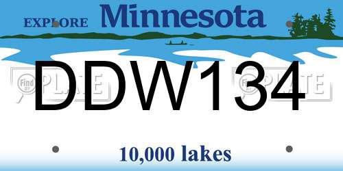 DDW134 Minnesota License Plate