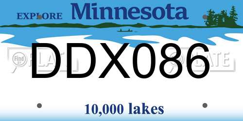 DDX086 Minnesota License Plate