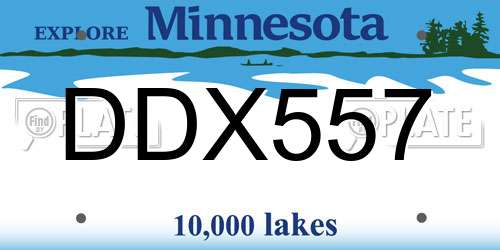 DDX557 Minnesota License Plate