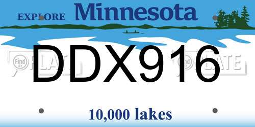 DDX916 Minnesota License Plate