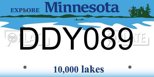 DDY089 Minnesota License Plate