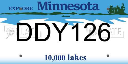 DDY126 Minnesota License Plate