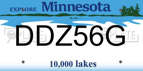DDZ56G Minnesota License Plate