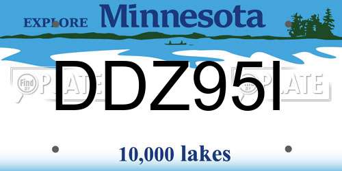 DDZ95I Minnesota License Plate