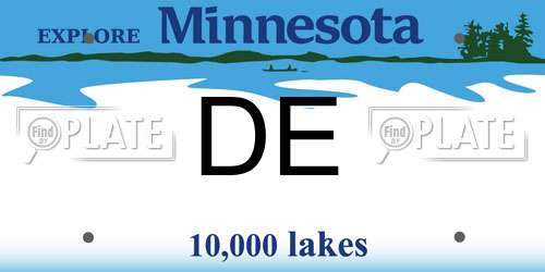 DE Minnesota License Plate