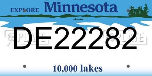 DE22282 Minnesota License Plate