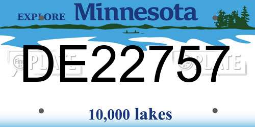 DE22757 Minnesota License Plate