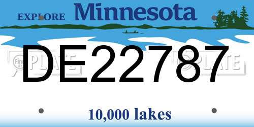 DE22787 Minnesota License Plate