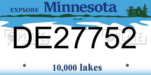 DE27752 Minnesota License Plate