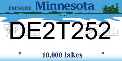 DE2T252 Minnesota License Plate