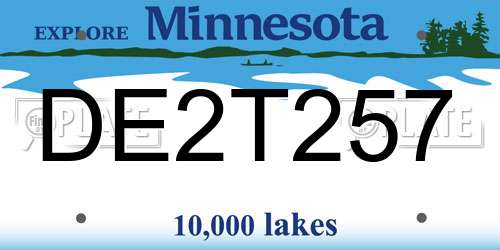 DE2T257 Minnesota License Plate