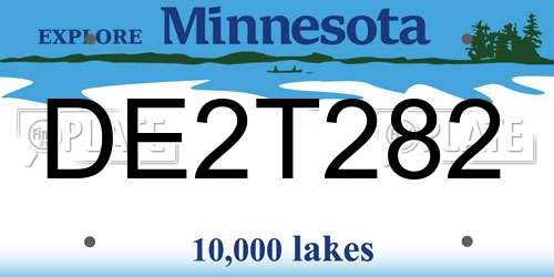 DE2T282 Minnesota License Plate