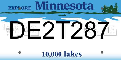 DE2T287 Minnesota License Plate