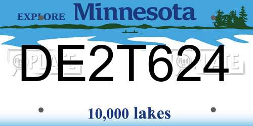 DE2T624 Minnesota License Plate