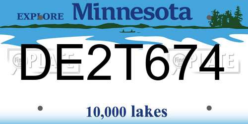 DE2T674 Minnesota License Plate