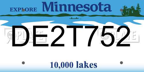 DE2T752 Minnesota License Plate