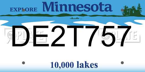 DE2T757 Minnesota License Plate