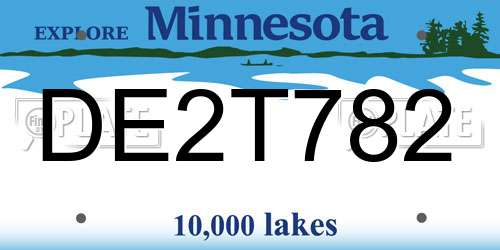 DE2T782 Minnesota License Plate