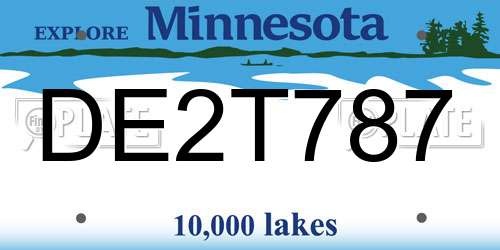 DE2T787 Minnesota License Plate