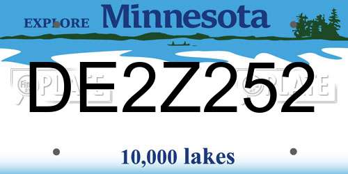 DE2Z252 Minnesota License Plate