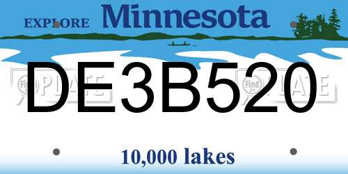 DE3B520 Minnesota License Plate